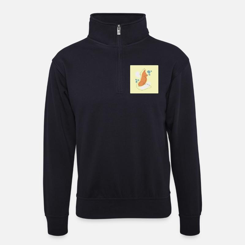 Fuchs - Unisex Pullover mit Zip-Kragen - Dunkelnavy