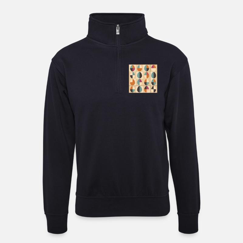Ostereier Design No.04 - Unisex Pullover mit Zip-Kragen - Dunkelnavy