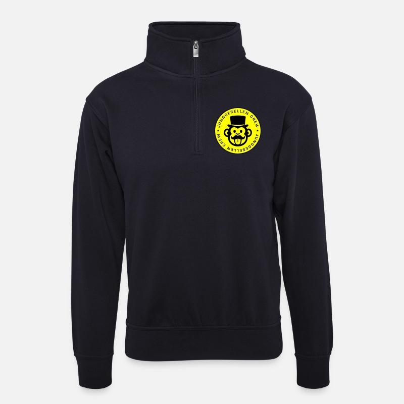 Junggesellen Crew Affe - Unisex Pullover mit Zip-Kragen - Dunkelnavy
