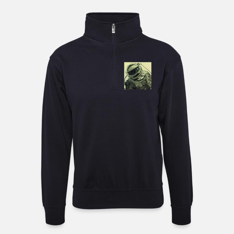 Astronaut - Unisex Pullover mit Zip-Kragen - Dunkelnavy