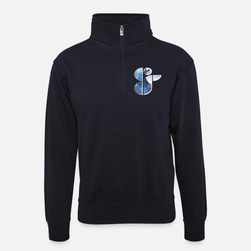 Großstadt-Taube - Unisex Pullover mit Zip-Kragen - Dunkelnavy