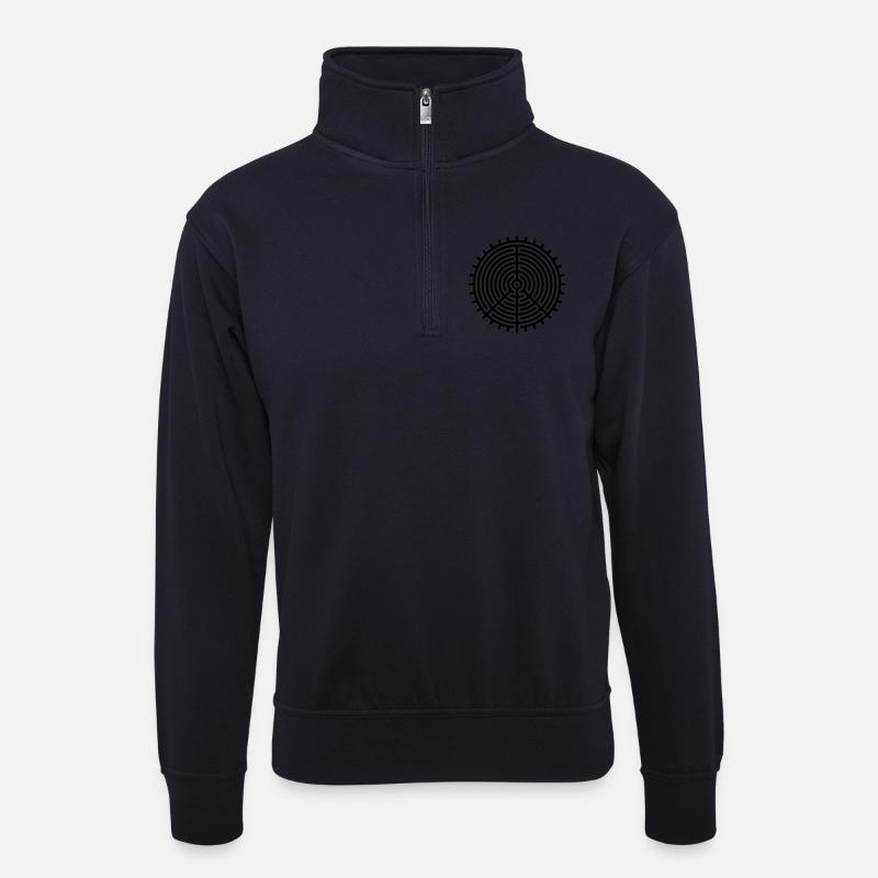 a.mazing peace - Unisex Pullover mit Zip-Kragen - Dunkelnavy