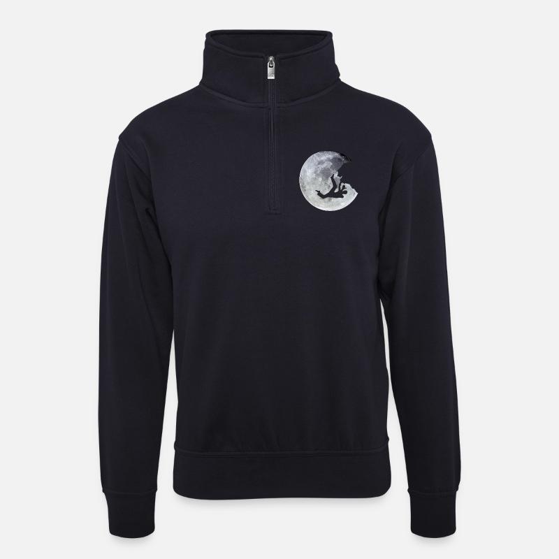 Moon Boulder - Unisex Pullover mit Zip-Kragen - Dunkelnavy