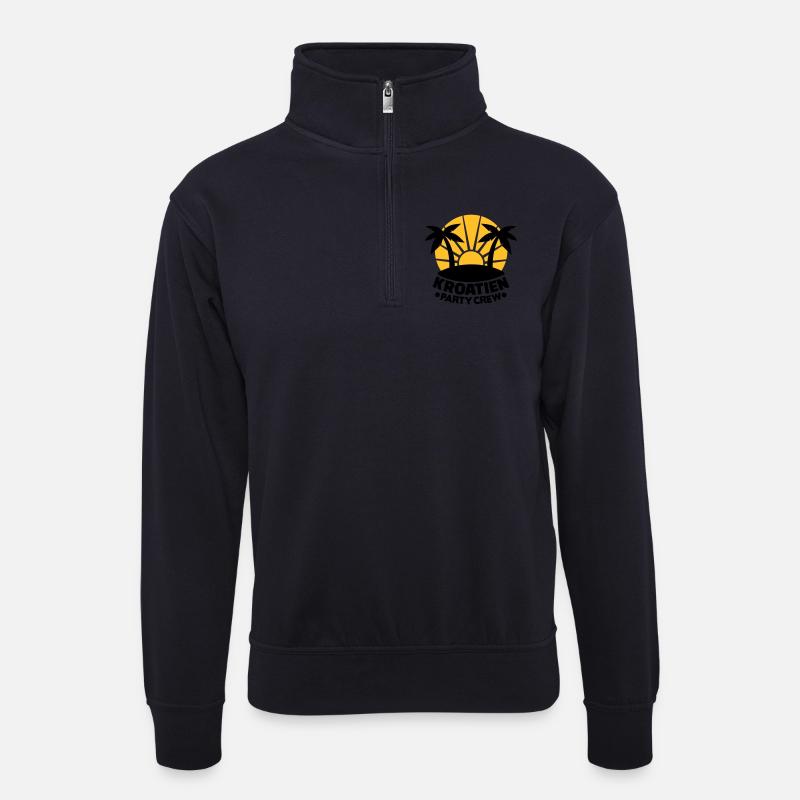 Kroatien - Unisex Pullover mit Zip-Kragen - Dunkelnavy