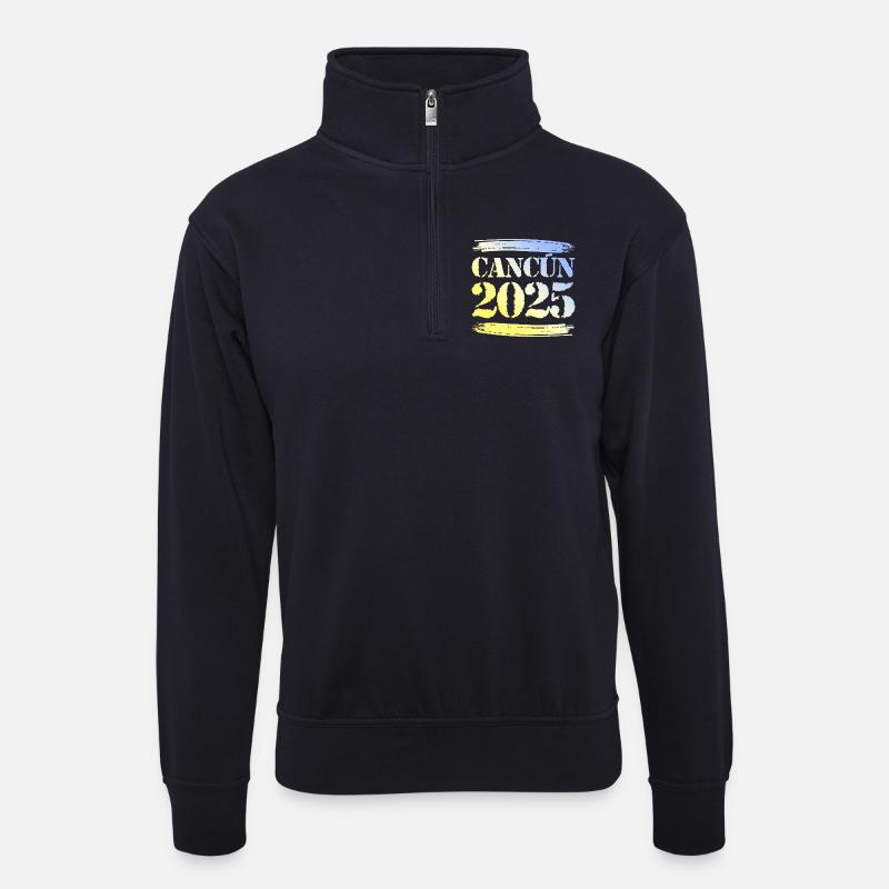 Cancun 2025 - Unisex Pullover mit Zip-Kragen - Dunkelnavy