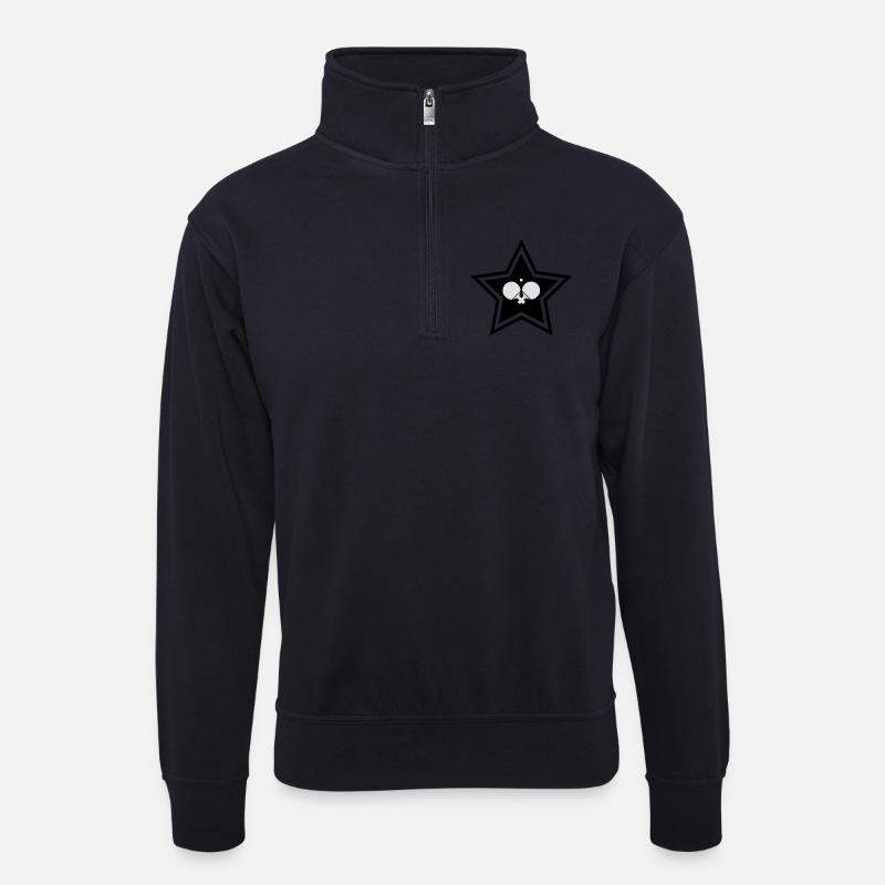 Ping Pong Logo - Unisex Pullover mit Zip-Kragen - Dunkelnavy
