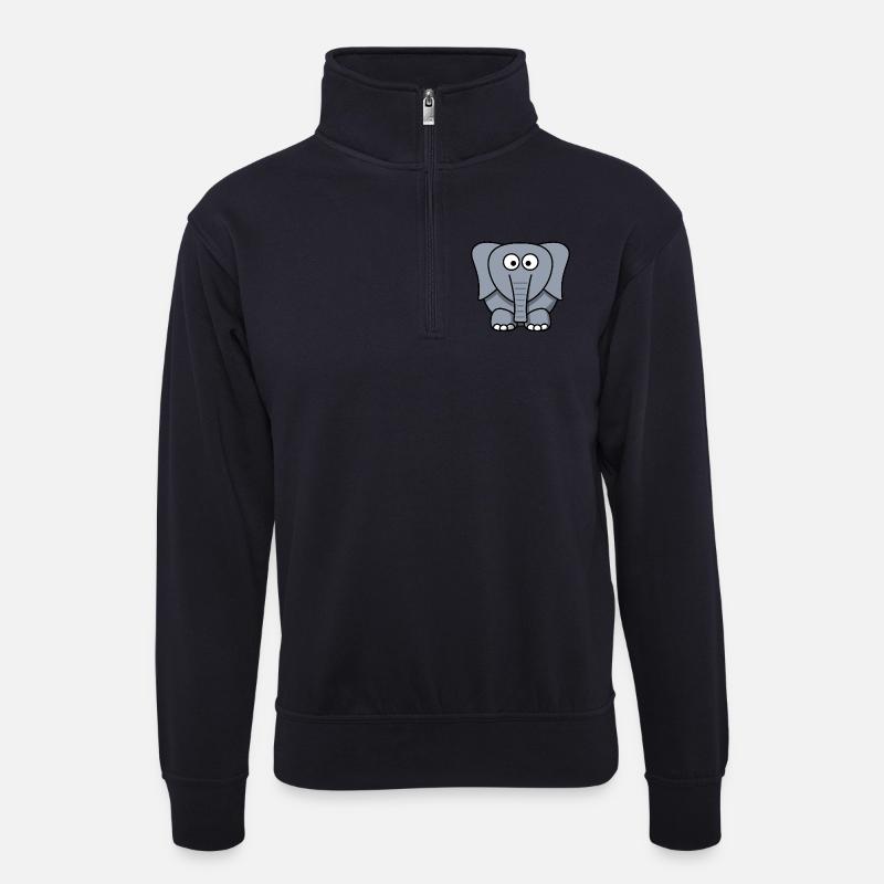 Elefant Elephant Zirkus - Unisex Pullover mit Zip-Kragen - Dunkelnavy