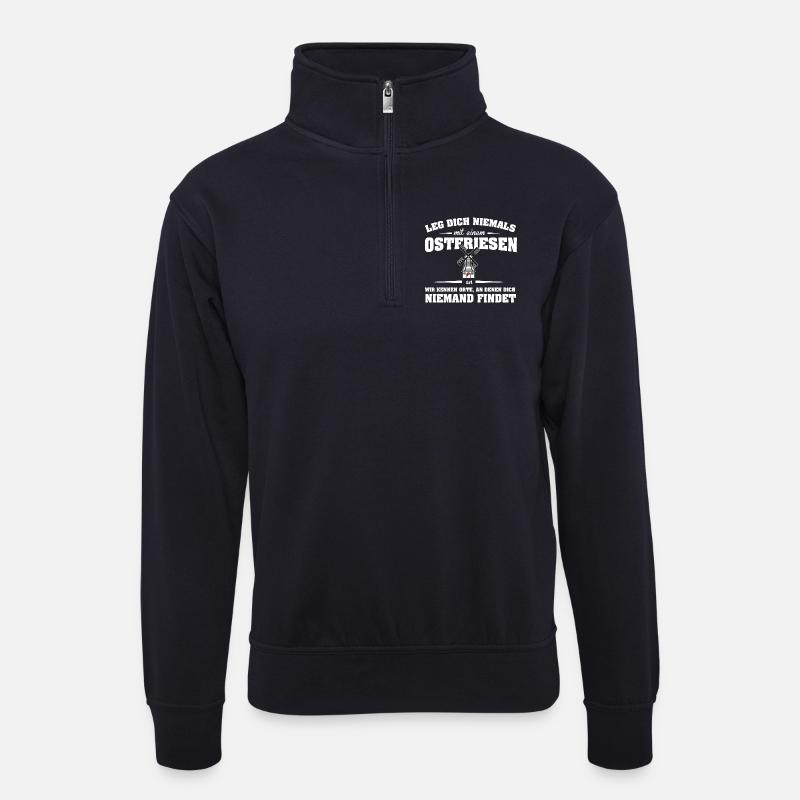LDN Ostfriesen - Unisex Pullover mit Zip-Kragen - Dunkelnavy