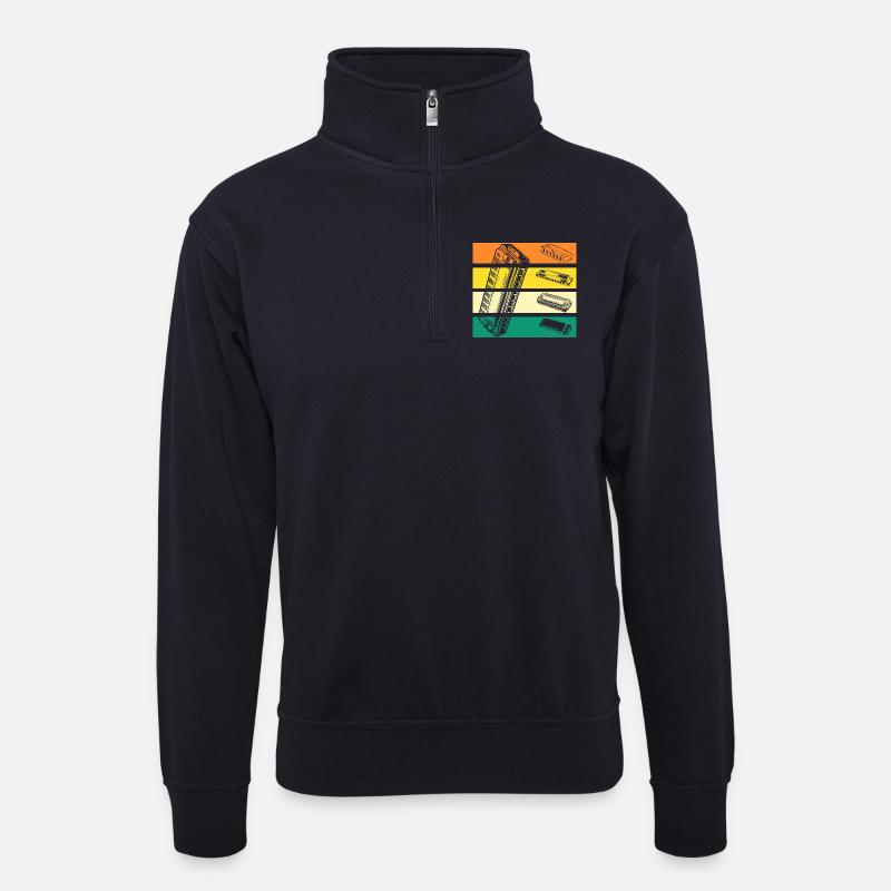 Harmonica Harmonica - Unisex sweater with zip collar - dark navy