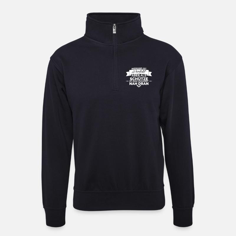 STERNZEICHEN SCHÜTZE - Unisex Pullover mit Zip-Kragen - Dunkelnavy