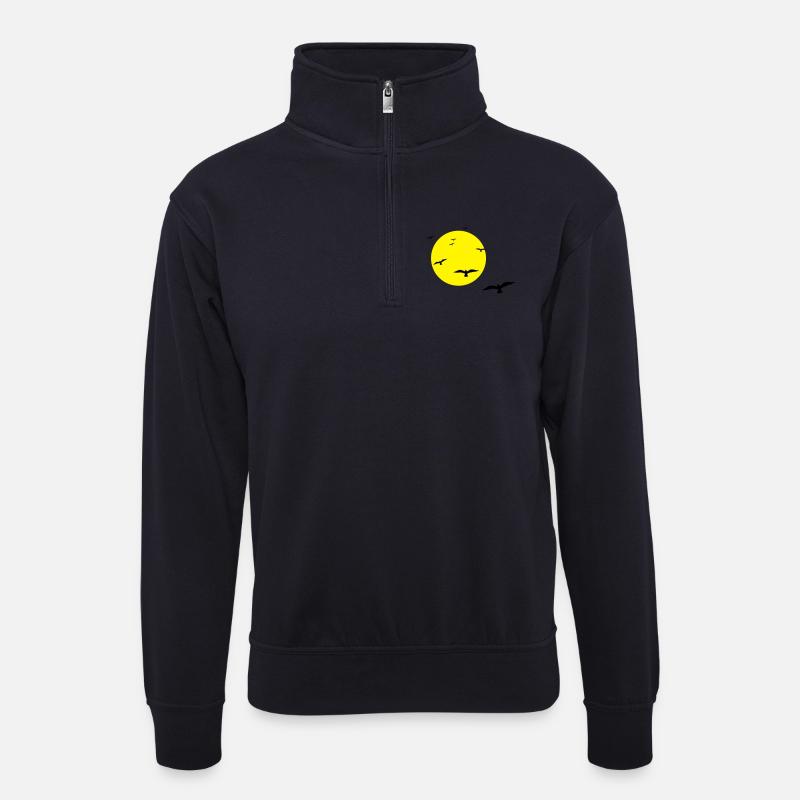 Abendflug - Unisex Pullover mit Zip-Kragen - Dunkelnavy