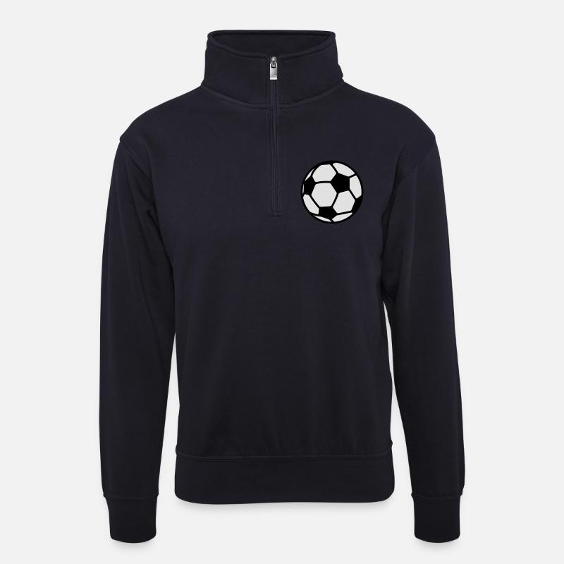 Fußball - Unisex Pullover mit Zip-Kragen - Dunkelnavy