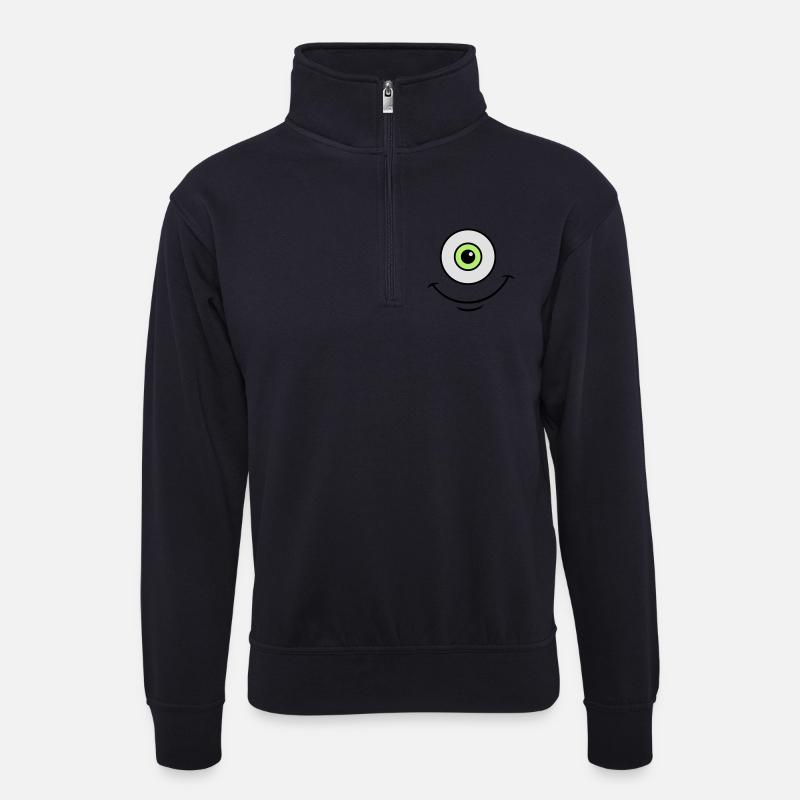 Mike - Unisex Pullover mit Zip-Kragen - Dunkelnavy