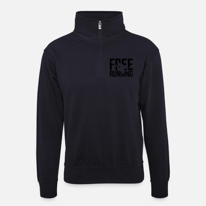 free running - Unisex Pullover mit Zip-Kragen - Dunkelnavy