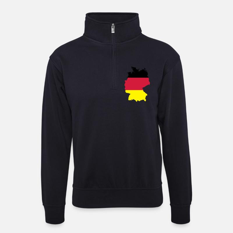 Deutschland - Unisex Pullover mit Zip-Kragen - Dunkelnavy