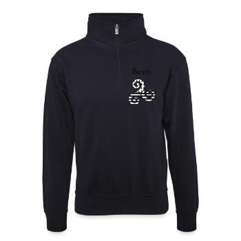 bretagne - Sweat col montant zippé unisexe - bleu marine foncé - Devant