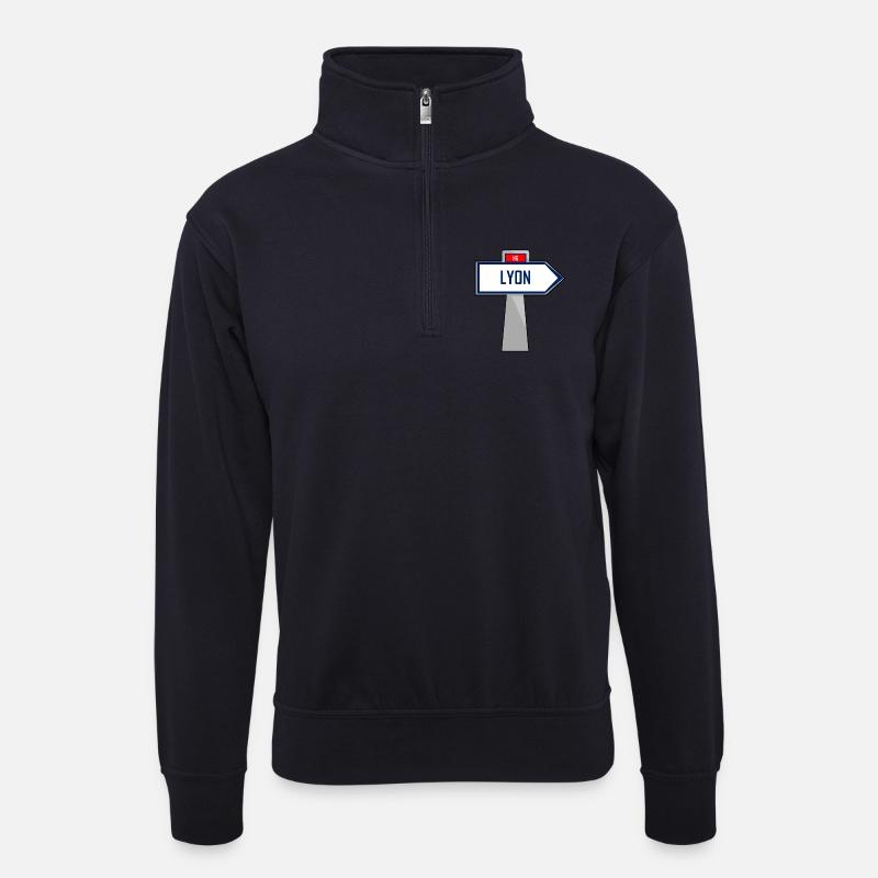 Lyon Direction - Unisex Pullover mit Zip-Kragen - Dunkelnavy