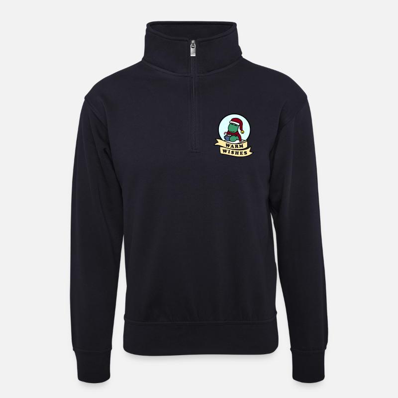 Dolly Herzliche Wünsche - Unisex Pullover mit Zip-Kragen - Dunkelnavy