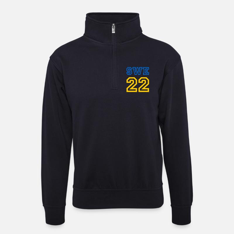 SWEDEN - Unisex Pullover mit Zip-Kragen - Dunkelnavy
