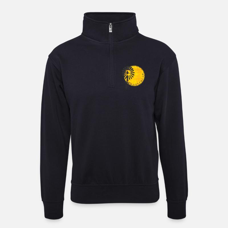 Australien Windrad - Unisex Pullover mit Zip-Kragen - Dunkelnavy