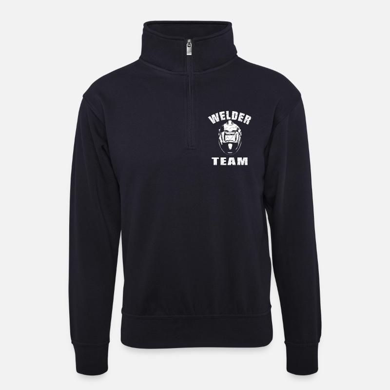Conception de l’équipe de soudeurs - Sweat col montant zippé unisexe - bleu marine foncé