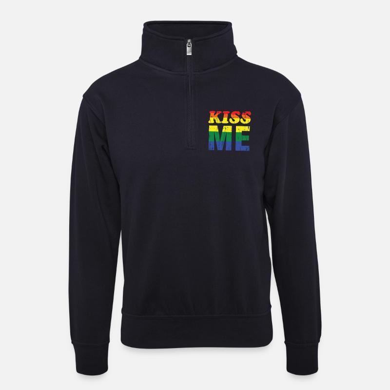 Reggae Stilvolles Pride-Design - Unisex Pullover mit Zip-Kragen - Dunkelnavy