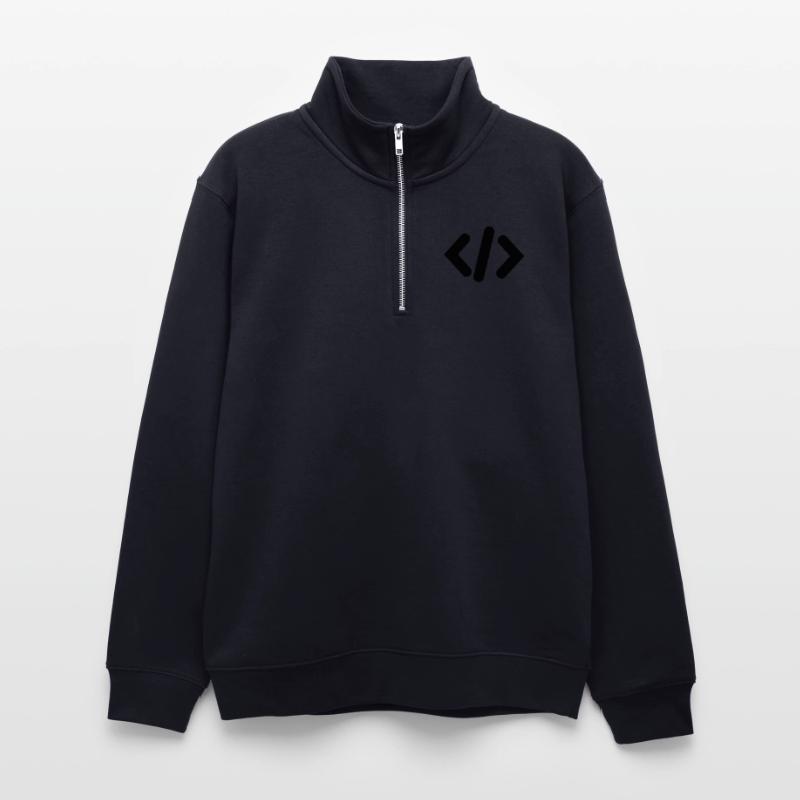 Unisex Pullover mit Zip-Kragen