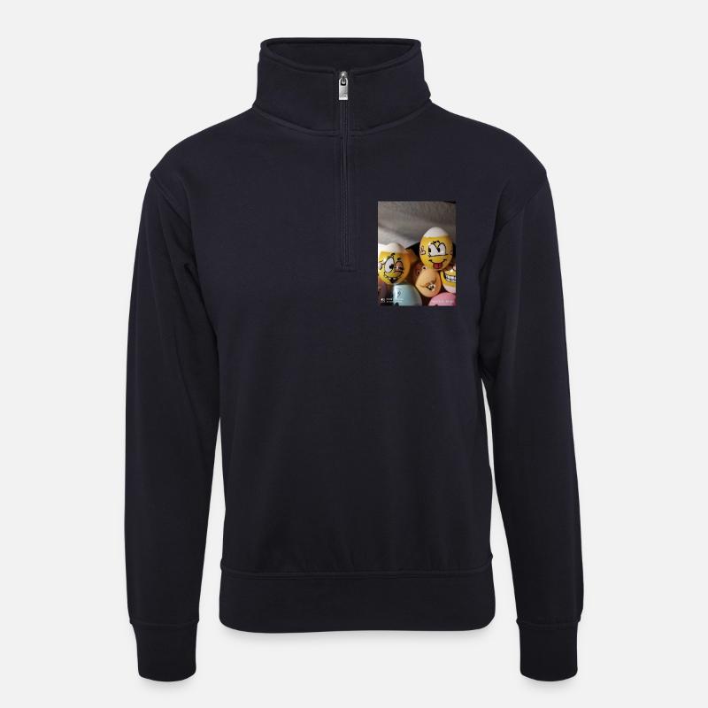 Jusi - Unisex Pullover mit Zip-Kragen - Dunkelnavy