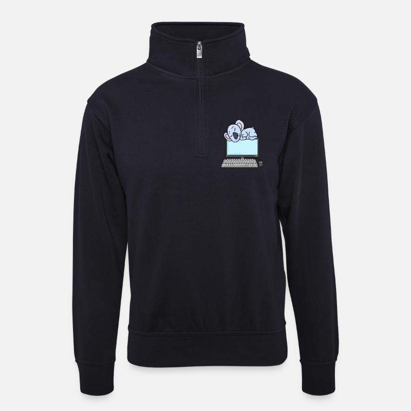 Koala Computer Nerd Programmeur Cadeau - Sweat col montant zippé unisexe - bleu marine foncé
