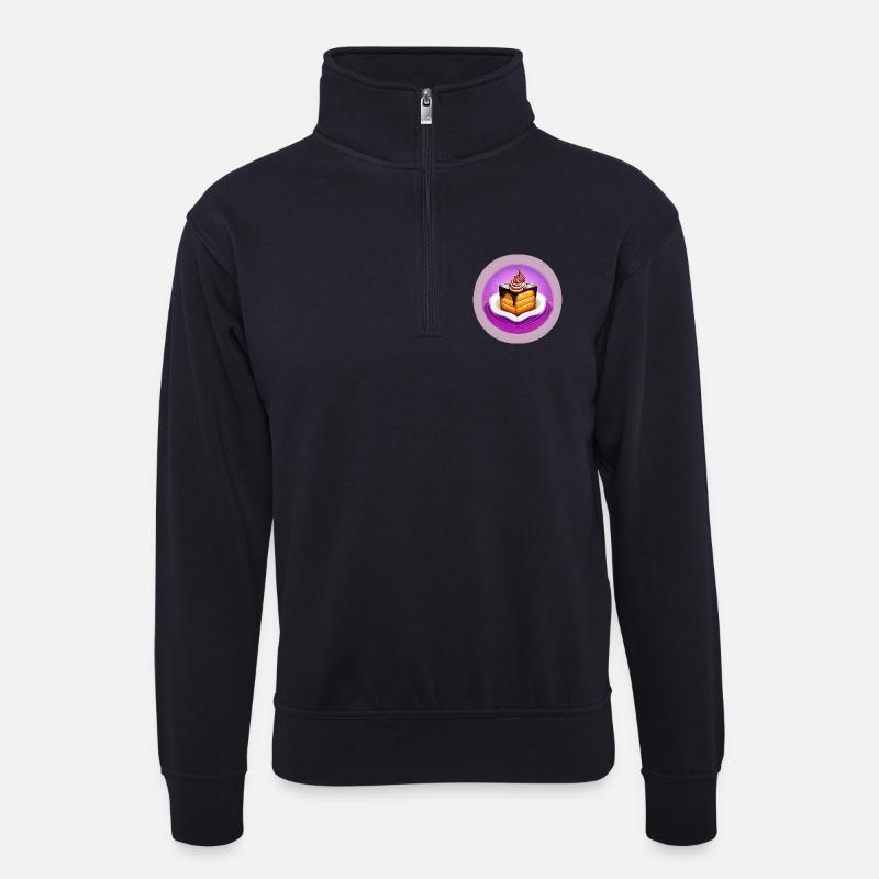 Kuchen, Torte, Backen - Unisex Pullover mit Zip-Kragen - Dunkelnavy
