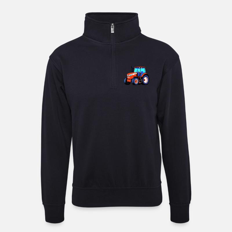 Traktor - Unisex Pullover mit Zip-Kragen - Dunkelnavy