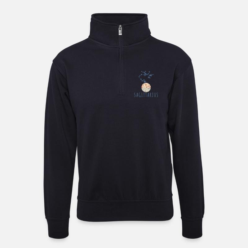 Das Sternbild Schütze - Unisex Pullover mit Zip-Kragen - Dunkelnavy