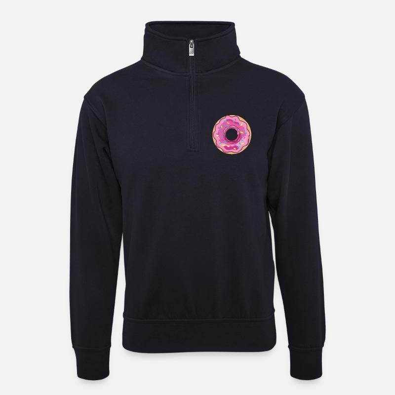 Donut - Unisex Pullover mit Zip-Kragen - Dunkelnavy