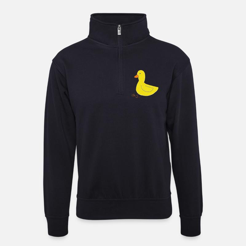 ente impressionismus - Unisex Pullover mit Zip-Kragen - Dunkelnavy