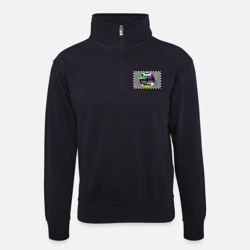 TV Testbild Arabisch - Unisex Pullover mit Zip-Kragen - Dunkelnavy