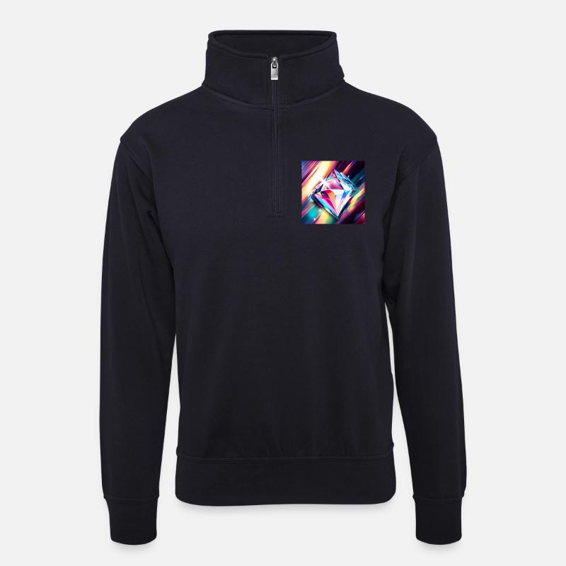 Diamant - Unisex Pullover mit Zip-Kragen - Dunkelnavy