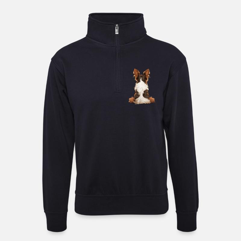 Papillon - Unisex Pullover mit Zip-Kragen - Dunkelnavy