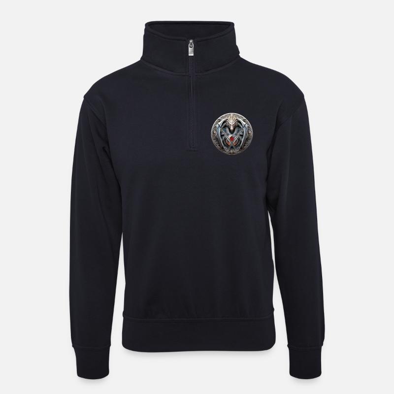 Logo Celtic Mojenn - Unisex Pullover mit Zip-Kragen - Dunkelnavy