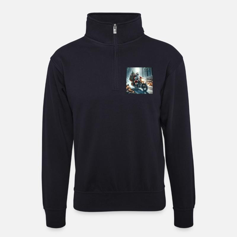 Weihnachts Design 8 - Unisex Pullover mit Zip-Kragen - Dunkelnavy