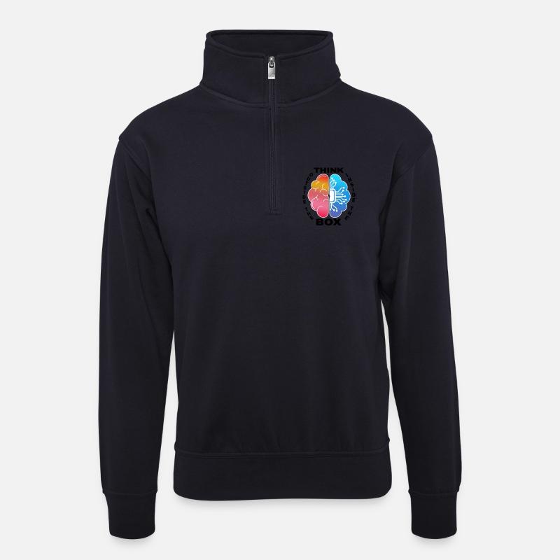Think outside / inside the Box - Unisex Pullover mit Zip-Kragen - Dunkelnavy