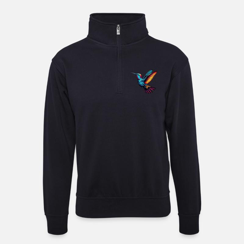 Kolibri - Unisex Pullover mit Zip-Kragen - Dunkelnavy