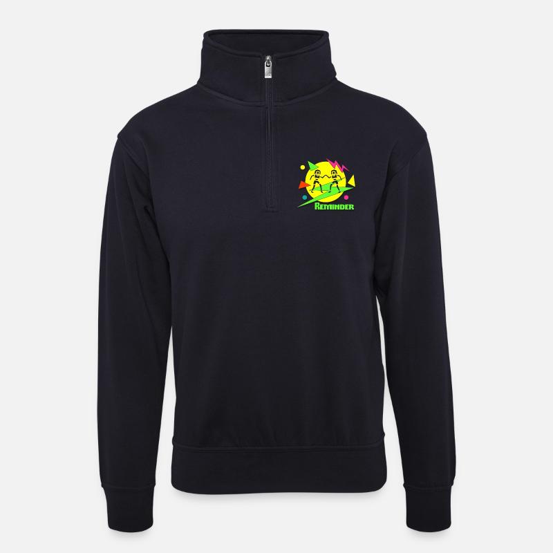 Reminder 80s - Unisex Pullover mit Zip-Kragen - Dunkelnavy
