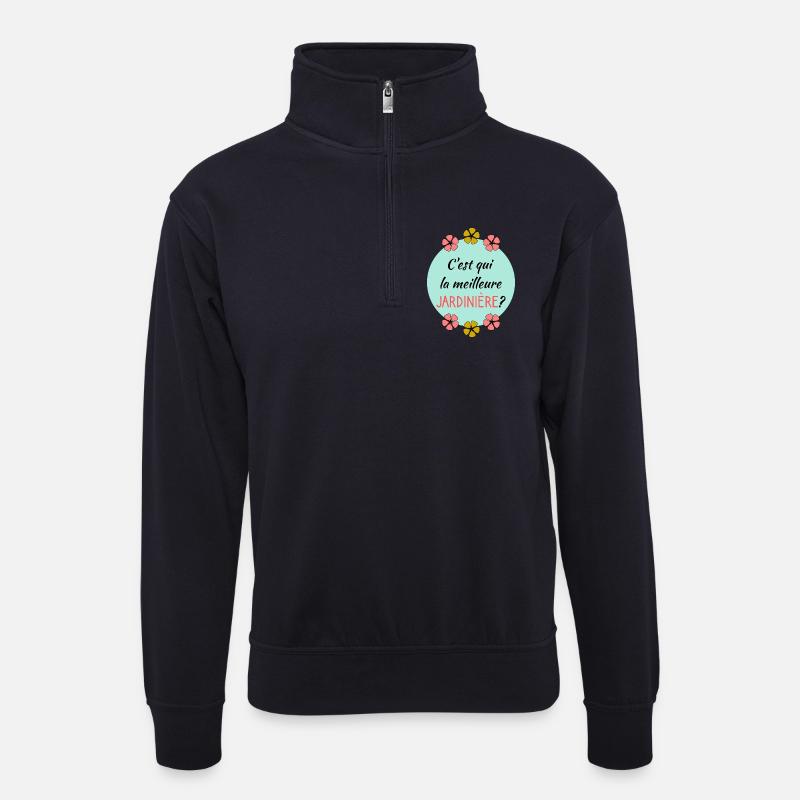 OMA - Unisex Pullover mit Zip-Kragen - Dunkelnavy