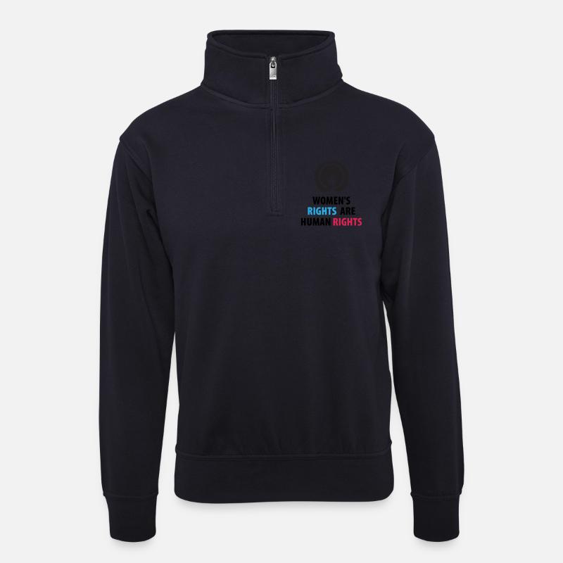 Frauenrechte sind Menschenrechte - Unisex Pullover mit Zip-Kragen - Dunkelnavy
