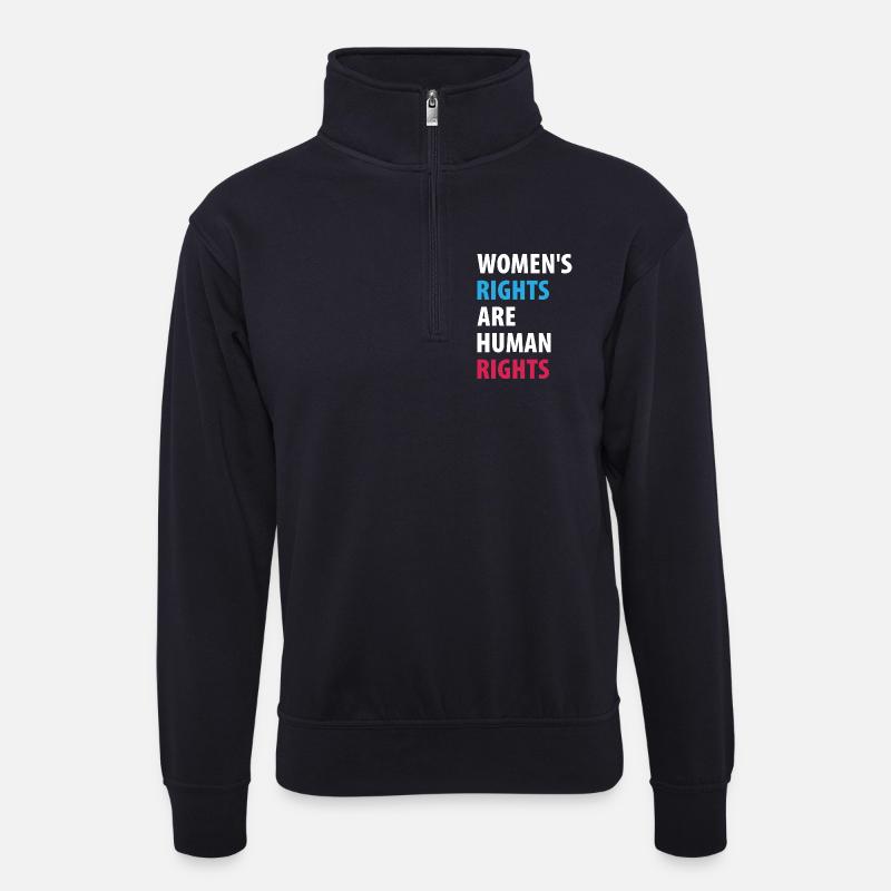 Frauenrechte sind Menschenrechte - Unisex Pullover mit Zip-Kragen - Dunkelnavy