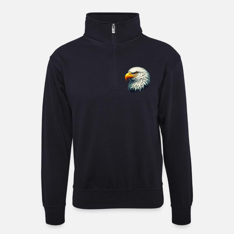 Adler - Unisex Pullover mit Zip-Kragen - Dunkelnavy