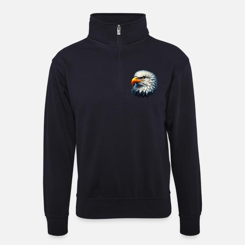 Adler - Unisex Pullover mit Zip-Kragen - Dunkelnavy
