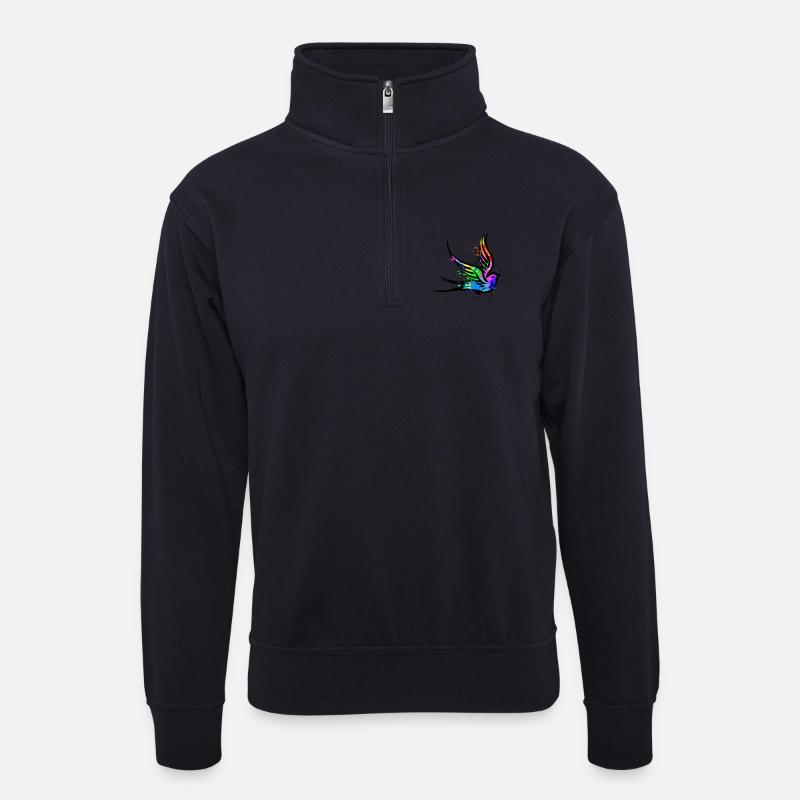Vogel Kunst Graffiti Zeichnen Illustration - Unisex Pullover mit Zip-Kragen - Dunkelnavy