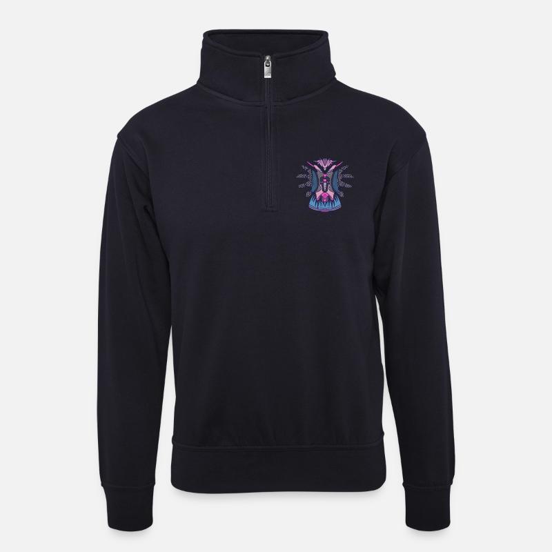 Strickliesel Strickmonster - Unisex Pullover mit Zip-Kragen - Dunkelnavy