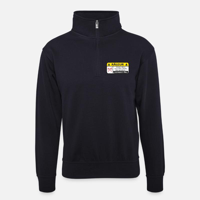 Sich beschwerende Gefahr - Unisex Pullover mit Zip-Kragen - Dunkelnavy